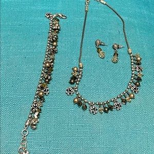 Brighton brown stone gem set